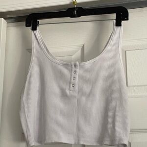 EUC NO BOUNDARIES WHITE CROP TANK TOP